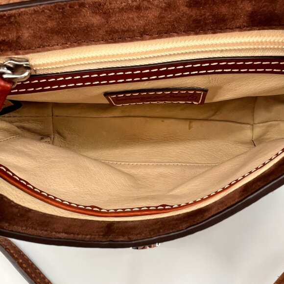 Dooney & Bourke Mini Cambridge Crossbody Black Pebble Leather Saddle Bag - Picture 14 of 16